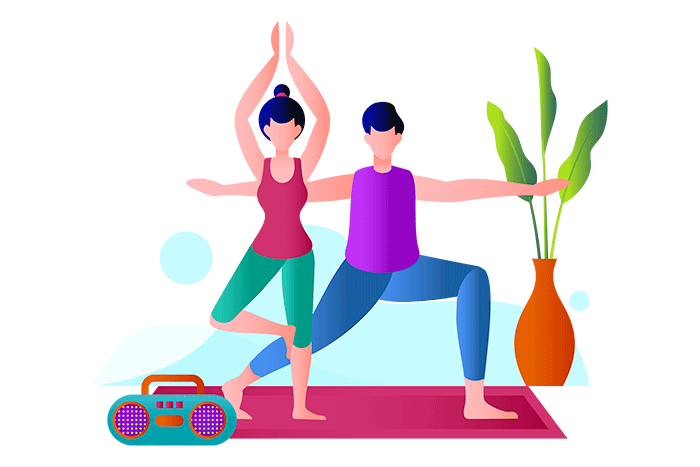 online yoga class with friends