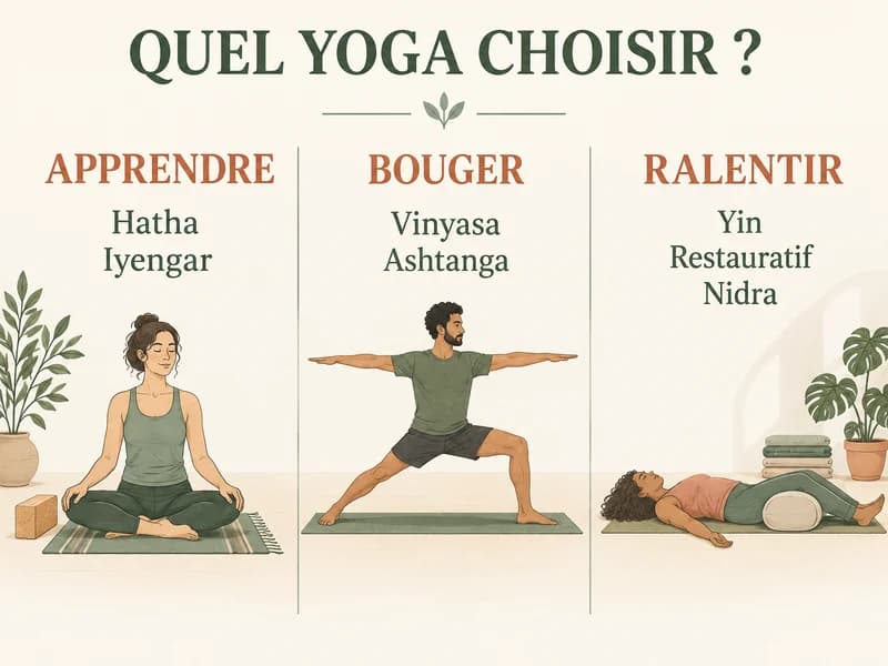 Quel yoga choisir : Hatha et Iyengar pour apprendre, Vinyasa et Ashtanga pour bouger, Yin, restauratif et Nidra pour ralentir