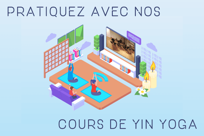 Illustration de pratique guidée du yin yoga en ligne